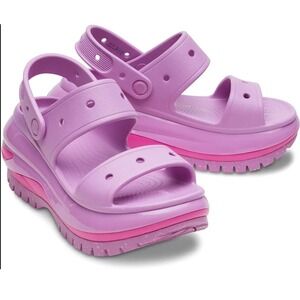 Crocs Classic Mega Crush Sandal Platform Clog Bubble Pink 207989‎ Women's 8 New